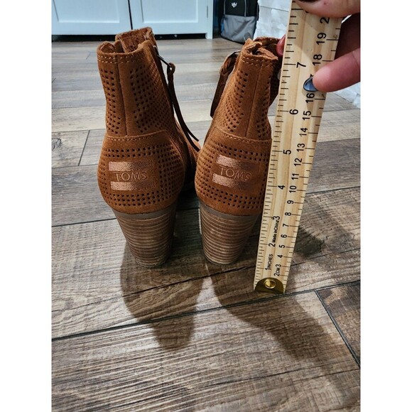 Toms Women Majorca Open Toe Leather Pump Heels Boots shoes Size 8M - Picture 4 of 9